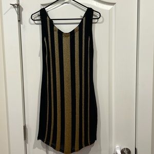 Alice & Olivia sequined mini dress black gold